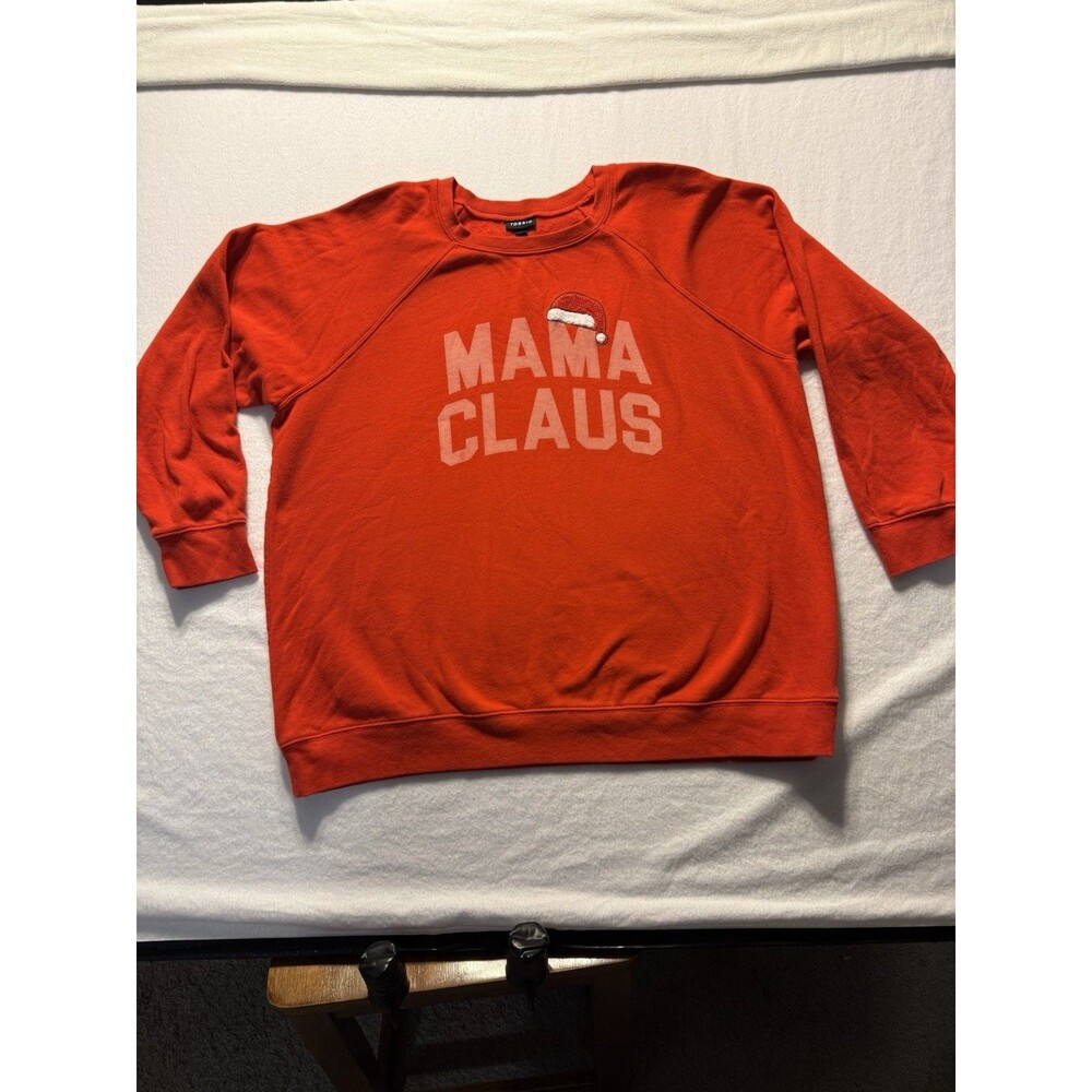 Torrid Mama Claus Christmas Sweatshirt Size 2 2X Red Holiday Santa Graphic